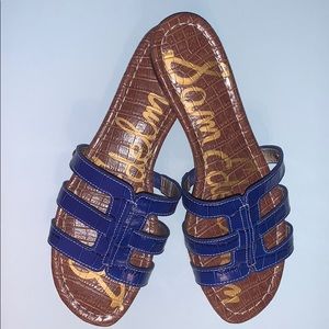 SAM EDELMAN BERIT CROC EMBOSSED SLIP-ON SANDALS